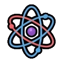 atom in cartoon style