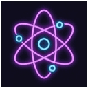atom in neon style